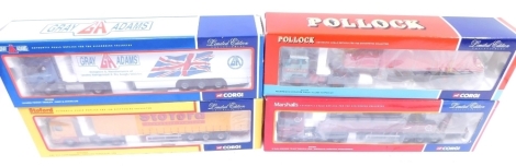 Various Corgi 1:50 scale die cast lorries, to include Pollock, limited edition Marshall's, etc., boxed. (4)