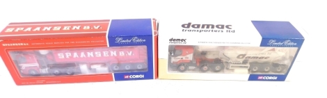 Various Corgi 1:50 scale die cast lorries, to include Spansen VV and Demac, boxed. (2)