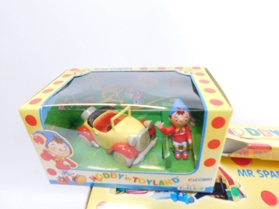 Seven Corgi Noddy in Toyland die cast cars, to include Noddy in car, Big Ears, Mr Sparks Garage, boxed (7). - 2