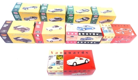 Vanguard and other 1:43 scale classic cars, to include a Triumph Spitfire MKII, BMW 507, etc., boxed. (9)