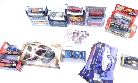 Various die cast vehicles, New Ray 1:32 scale Toyota Land Cruiser, antique lorry, 1:43 scale Mercedes Benz, various others by Rootes, etc., boxed. (a quantity)