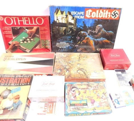 Various games, to include Escape from Colditz, Othello, Frustration, classic board games, etc. (a quantity)