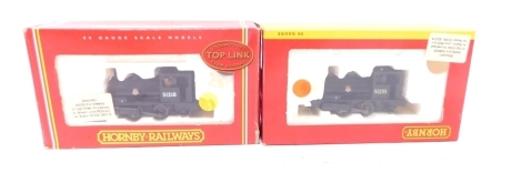 A Hornby OO gauge locomotive pug 51218, R2093A and another 51235, boxed.(2)