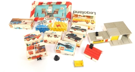 Lego, to include Builder Garage, other part sets, Shell Garage, house, No 802 Set, No 604 Set, etc., some boxed. (a quantity)