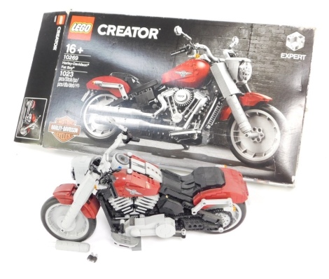 A Lego Technics Creator set 10269 motorbike, built, boxed.