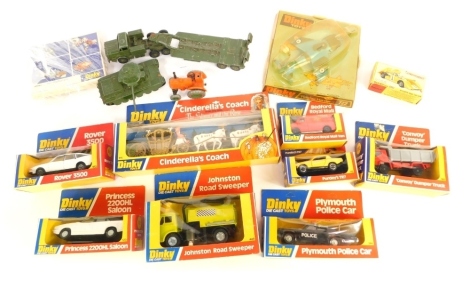 Dinky and other die cast vehicles, to include Dinky Toys Rover 3500 number 180, Purdy TR7 blister pack Dinky, various other Dinky Toys, etc., boxed and loose. (a quantity)