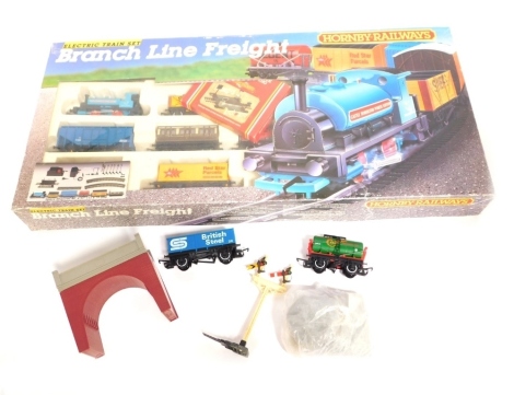 A Hornby OO gauge electric train set Branch Line Freight, boxed, and a small quantity of other N gauge and other rolling stock, British Steel, etc. (a quantity)