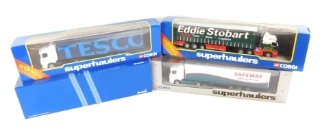 Corgi die cast lorries, 1:18 scale, to include Super Hauliers, Weetabix, Tesco, etc., boxed. (4)