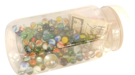 Various marbles, to include large size, French swirl type, modern etc. (1 tub)