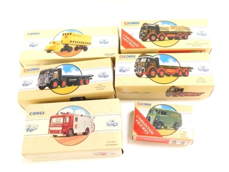 Six Corgi Commercials 1:50 scale die cast lorries, to include Rail Frieght, Eddie Stobart, various others similar, boxed. (6)