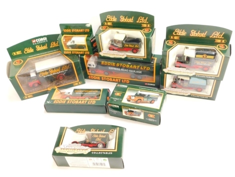 Various Corgi Classics 1:50 scale Eddie Stobart lorries, to include Volvo container truck, etc., boxed. (9)