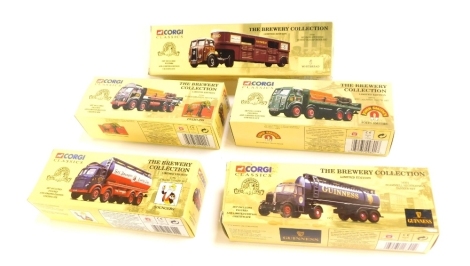 Five Corgi Classics 1:50 scale The Brewery Collection limited edition lorries, to include Whitbred, Fremlins, etc., boxed. (5)