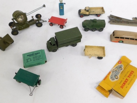 Dinky Toys, etc, some military vehicles, to include one in associated Midget box, luxury coach, military and other Dinky die cast, etc. (a quantity)