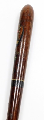 A Victorian turned wooden police truncheon, painted with a crown and cipher, 45cm wide. - 3