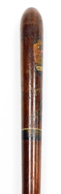 A Victorian turned wooden police truncheon, painted with a crown and cipher, 45cm wide. - 4