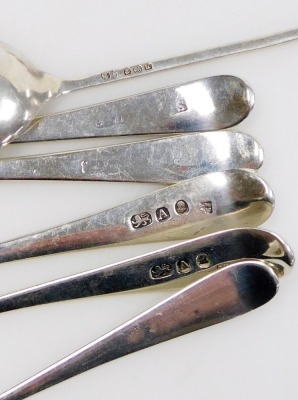 Various silver spoons, some monogrammed, others with bright cut decoration, various dates and assays, 5¼oz. - 2