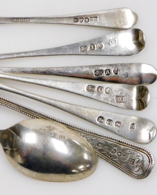 Various silver spoons, some monogrammed, others with bright cut decoration, various dates and assays, 5¼oz. - 3