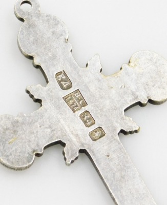 A Russian silver crucifix pendant, 84 fineness, maker BA, St Petersburg 1874, 17.8g. - 2