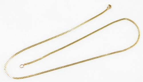 A 9ct gold curb link neck chain, without clasp, 2.7g.