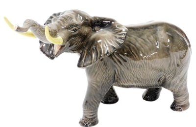 A Beswick pottery figure of a bull elephant, printed marks. (AF)