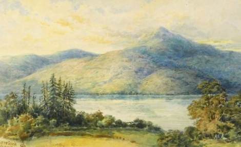 19thC School. View of Gareloch Shandon, watercolour, initialled and dated 96, 16cm x 26cm.