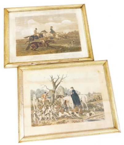 After J F Herring. The Death and The Run, from J F Herrings Senior Fox Hunting series, engraved by J Harris & C Quentery, colour engravings, each 35cm x 50cm. (2)