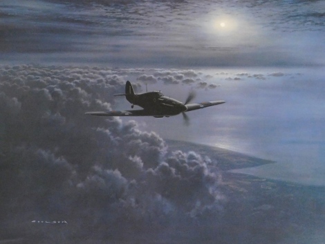 After Gerald Coulson. Hunters Moon, signed print, 51cm x 66cm.