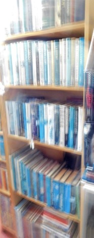 A large quantity of books relating to horse racing, to include hardback and paperback books, mainly autobiographies and biographies, lot to include a beech effect bookcase. This lot is situated in 14 East St, Horncastle, LN9 6AZ for Viewing on Tuesday 5t