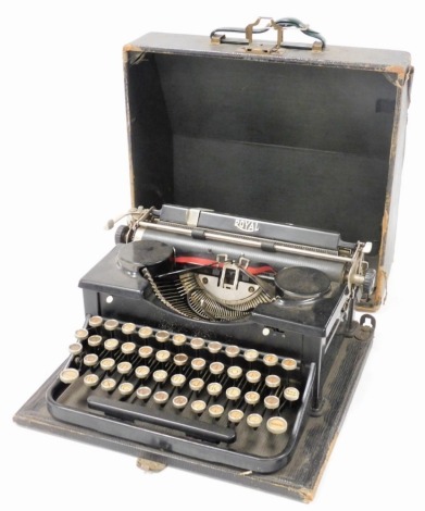 A Royal typewriter, for the Italian market, with an Azerty keyboard, cased.