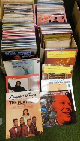 Various LP records, to include classical, Ray Martin, Neil Reed, Gene Pitney, Everley Brothers, compilations, The Shadows, Johnny Cash, etc. (4 boxes)