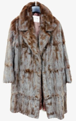 A mink full length fur coat, by L Marks, Furrier of Wolverhampton.