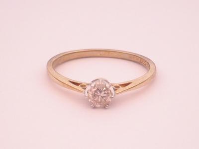 A solitaire diamond ring