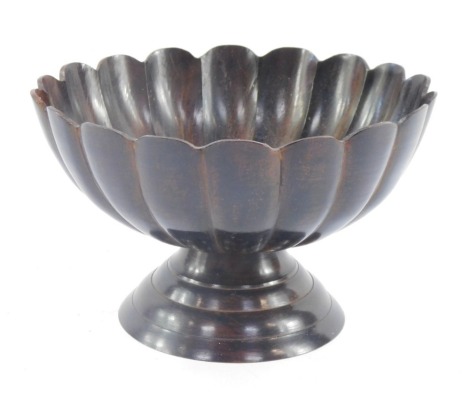 A bronzed metal rose bowl, with flared rim top on a three stepped base, 13cm high.