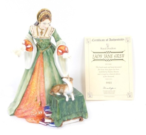 A Royal Doulton Lady Jane Grey figure, HN3680, limited edition number 11/5,000 bearing gold signature and date 19 December 1995, 21cm high.