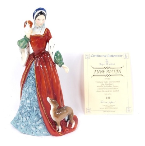 A Royal Doulton Anne Boleyn figure, HN3232 limited edition number 180/9,500, with certificate, 23cm high.