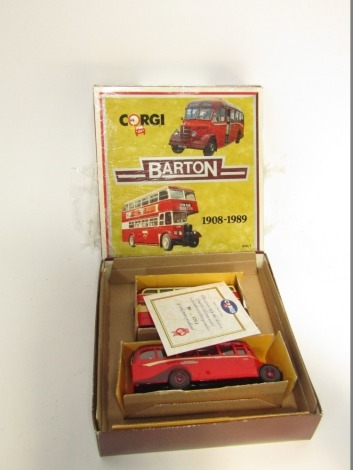 A Corgi Barton bus set, boxed.