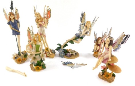 The Fairy Way by Michael Talbot fairy figures, comprising Pretty Daisy 34004, My Fairy Friend 34000, Flower Song 34003, Crystal Dreams 34006, Sun Kissed 340002, Natures Song 34008, boxed. (6, AF)