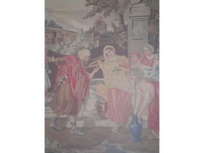 A gilt framed tapestry picture depicting a classical scene