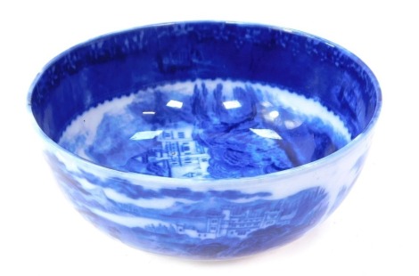 A Royal Staffordshire Burslem ware Jenny Lind pattern blue and white bowl, 20cm diameter.