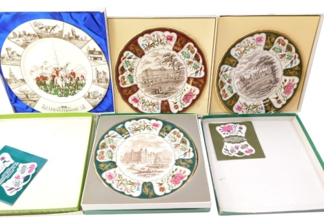 A group of collectors plates, comprising three Mason's Ironstone collectors plates and a Coalport Leicester collectors plate, each boxed. (4)