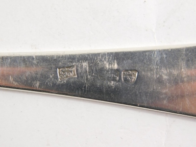 A George III silver basting spoon, by GS, old English pattern, initialled, date mark rubbed, 29cm long, 3.3oz. - 2