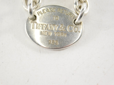 A Tiffany New York necklace, with heavy links and oval fob, marked 925, 40cm long, 1.85oz. - 2