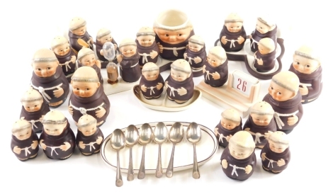 Various Goebel Hummel monk figures, to include S183 standing monk, 12cm high, various other items, cruet, etc. (a quantity)