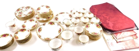 Various Royal Albert Old Country Roses teaware, to include plates, side plates, serving pieces, lids, etc., printed marks beneath. (a quantity)