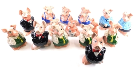 Various Wade Natwest pigs, to include Maxwell, 17cm high, three daddy pigs, various others, etc. (3 part sets)