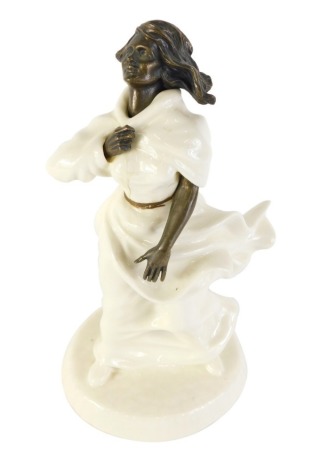 A Minton Sea Breezes porcelain and metal figure. (AF)