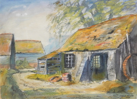 •Clifford Edgar Levi Knight (1930-2016). Farm building, watercolour, signed and dated 1992, 29cm x 35cm.