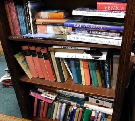 Various books, hardback, architecture, Sir John Soane's Museum London, Art and Architecture in Venice, other hardback books on art, Folio type, etc. (3 shelves)