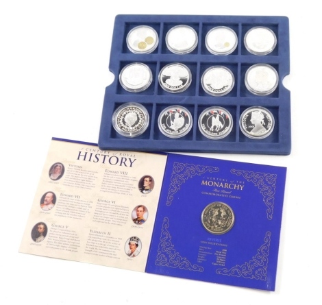 Twelve various silver and other proof coins, to include Elizabeth II Cook Islands 2004, Victorian commemorative Ascension Island fifty pence, etc. (12)