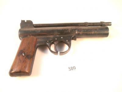 A Webley mark 1 air pistol with wooden stock